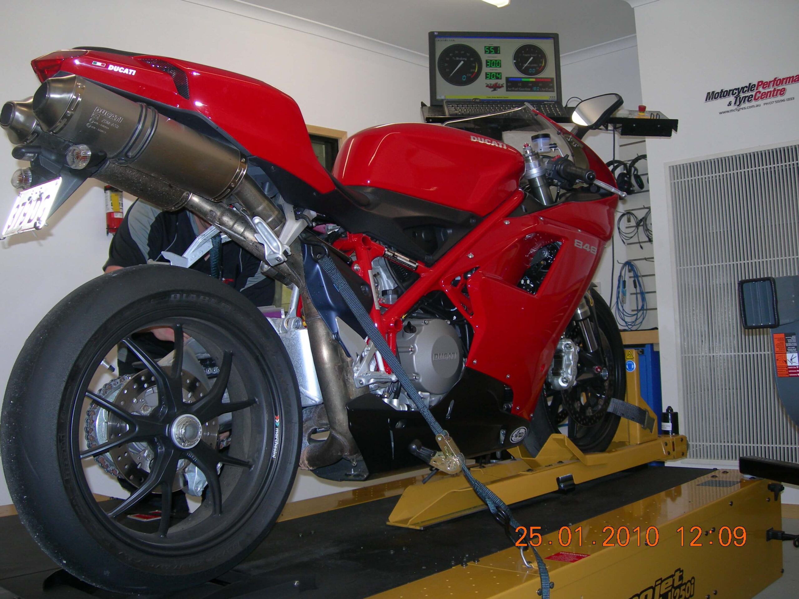 Motorcycle dyno ventilation.